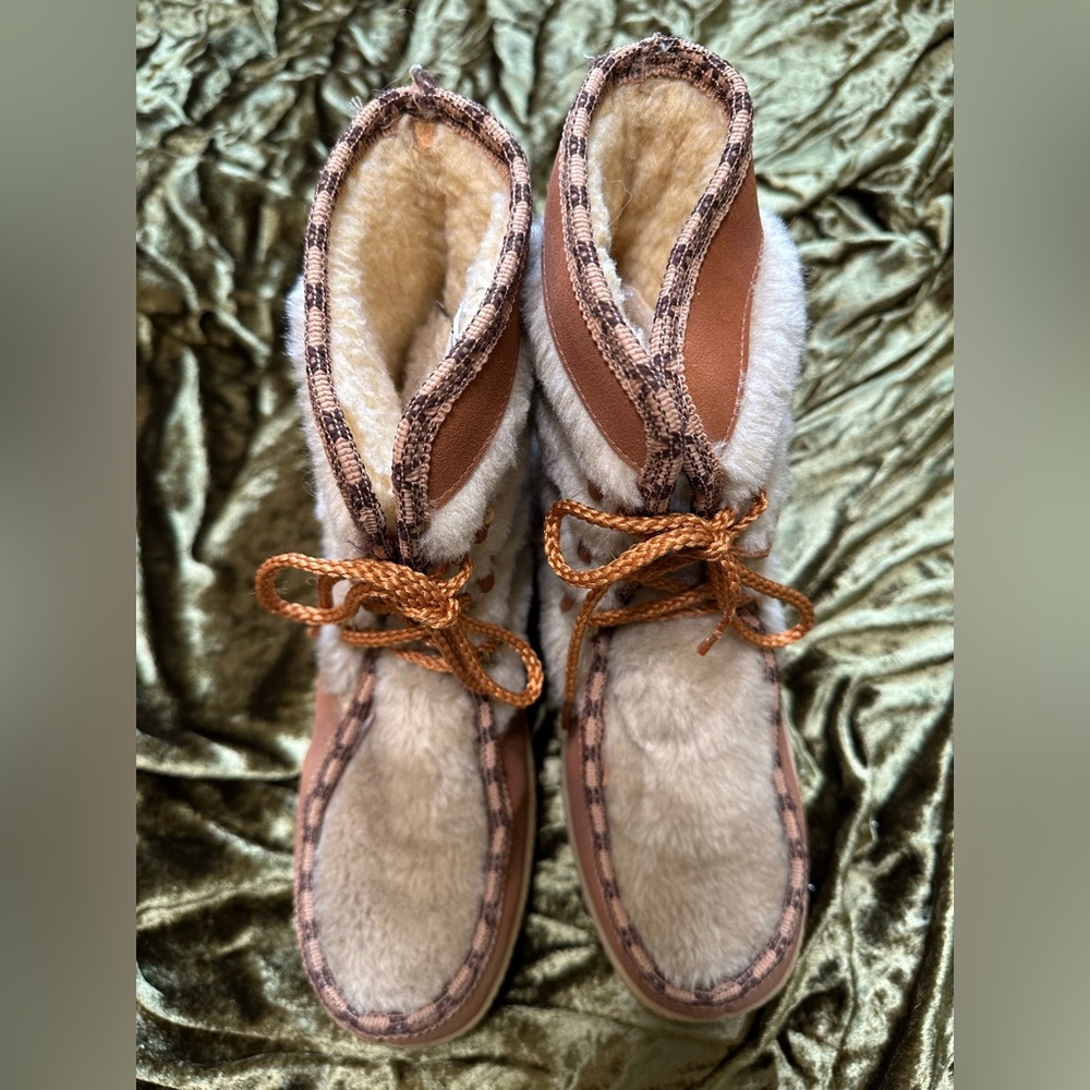 Cozy Tan and Cream Women's Boots